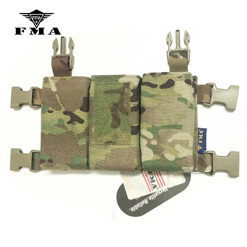 Fma Drievoudige Aanval Voorpaneel 5.56Mm/7.62Mm/Ak47 Mag Drager Mc Voor Lv119 Fsck Avs Vest Uitbreiding Conversiepaneel