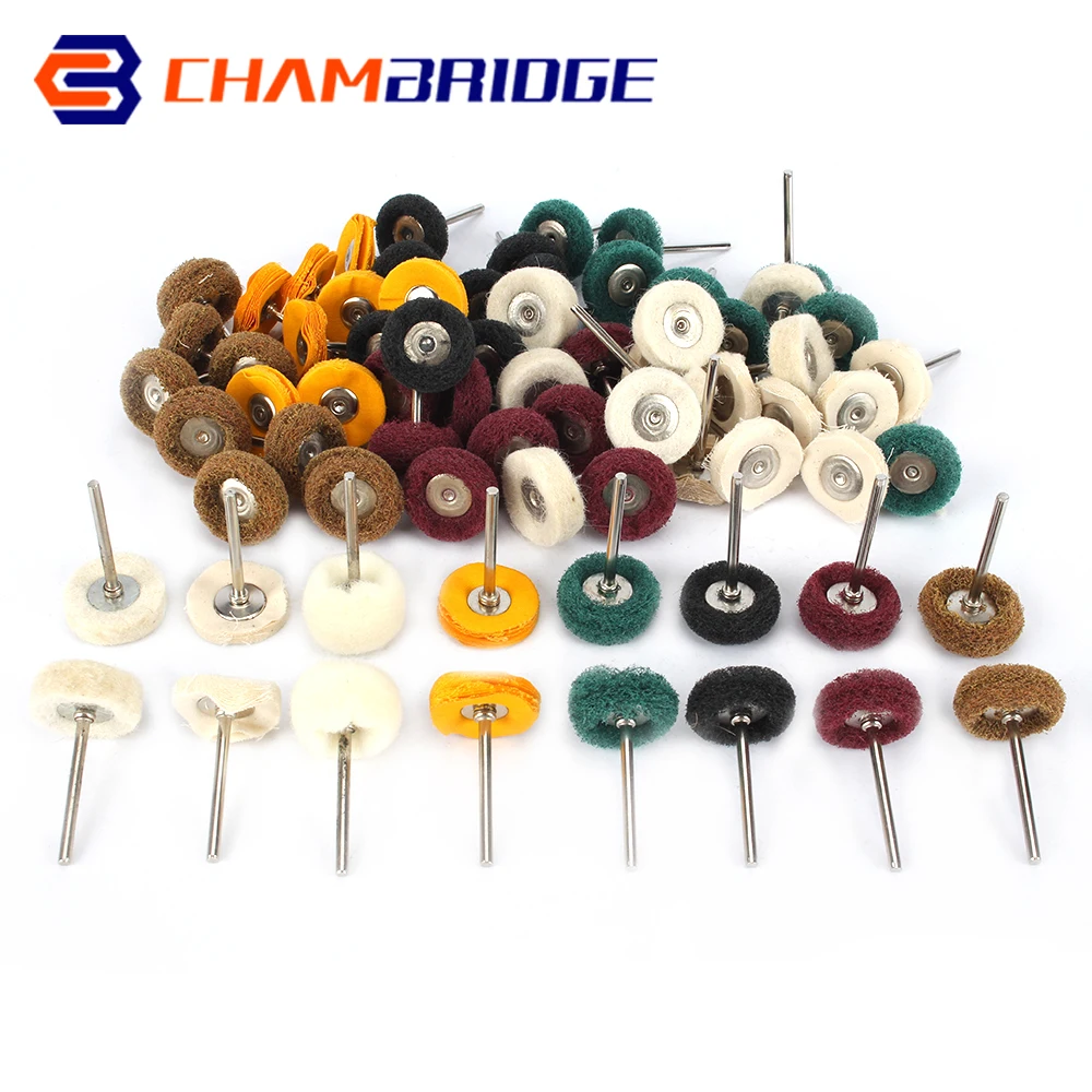 1Inch T-shaped Wool Felt Grinding Head Scouring Pad Polishing Mini Brush Abrasive Buffing Wheel For Rotary Tool 2.35/3mm Shank