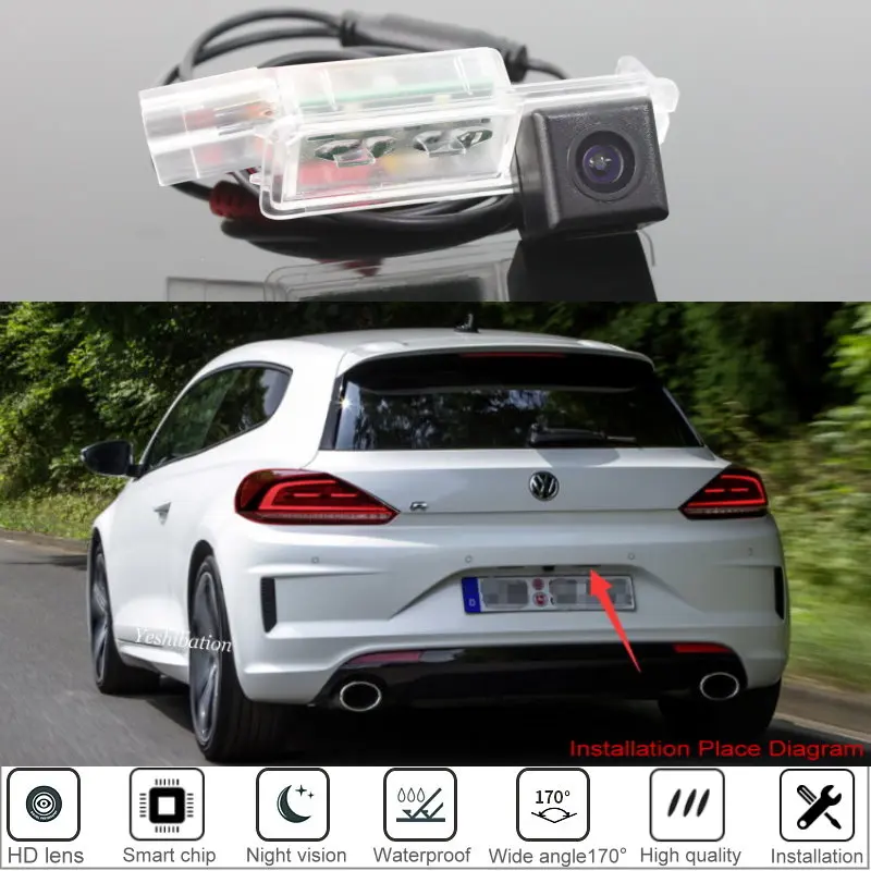 For Volkswagen VW Scirocco R/GTS MK3 2008~2018 HD Car Rear View Back Up Reverse Camera CCD Night Vision Reverse Camera