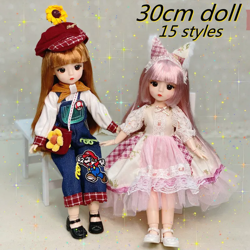 14 Styles 30cm Princess Doll Dress Up Doll Clothes Joints Moveable Doll Kids Girl Doll Toy Birthday Gift Bjd Doll