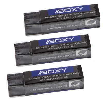 Mitsubishi Uni Boxy Eraser Black 58*13*13mm Pencil Eraser for Graphic Design Artist 4pcs/lot