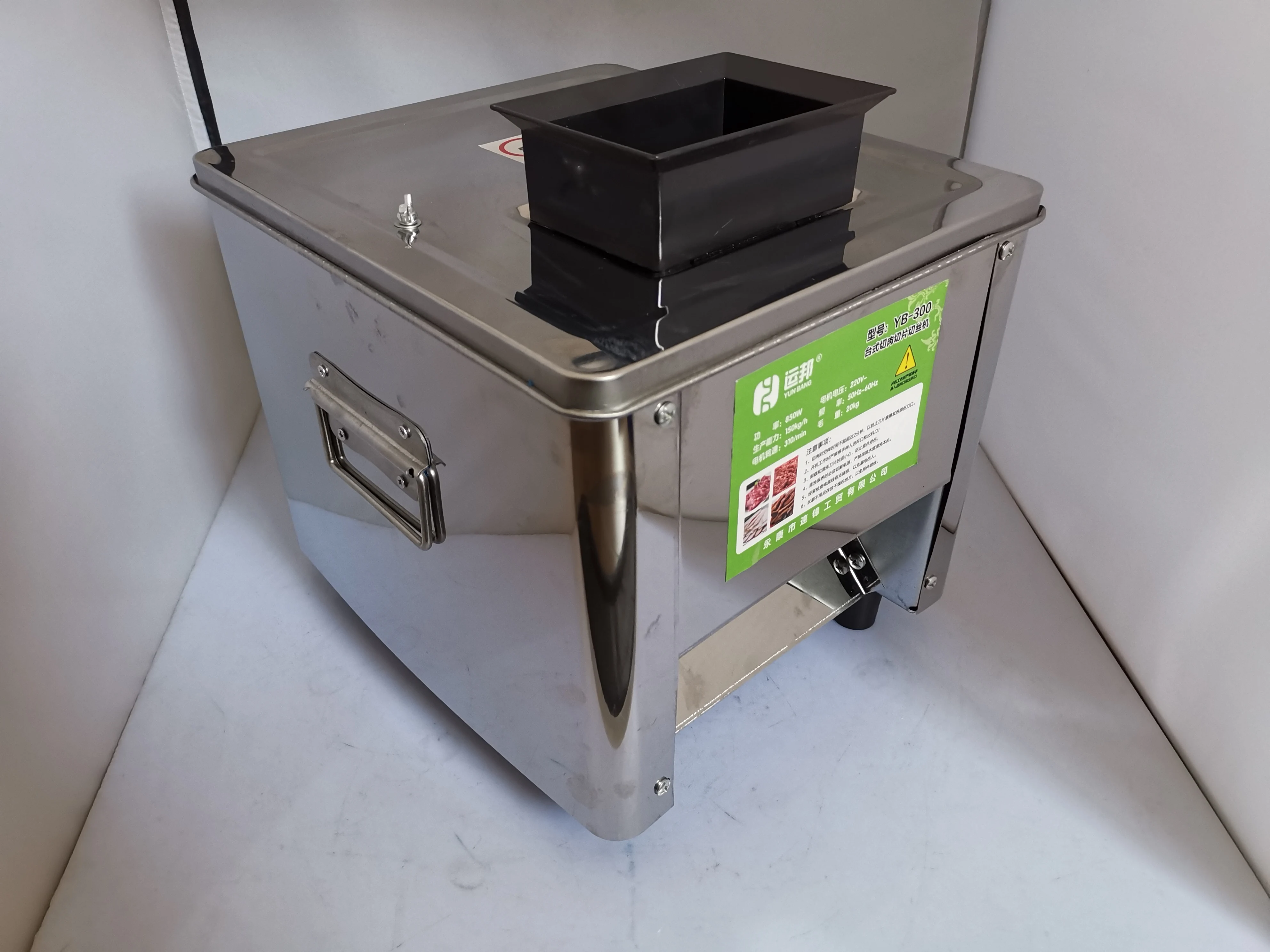 ماكينة تقطيع لحم آلية صغيرة من الفولاذ المقاوم للصدأ ، آلة التكعيب المنزلية لحم الخنزير الشريط