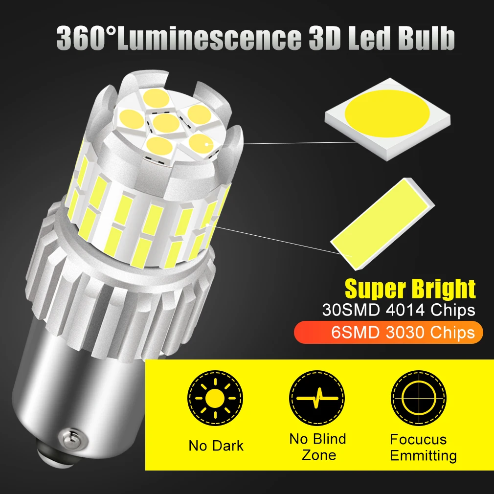 1x4014 35SMD 1156 BA15S P21W 1157 BAY15D P21/5W Led Bulb 1156 BAU15S PY21W T20 7443 W21/5W T25 3157 P27/7W Turn Signal Light 12V