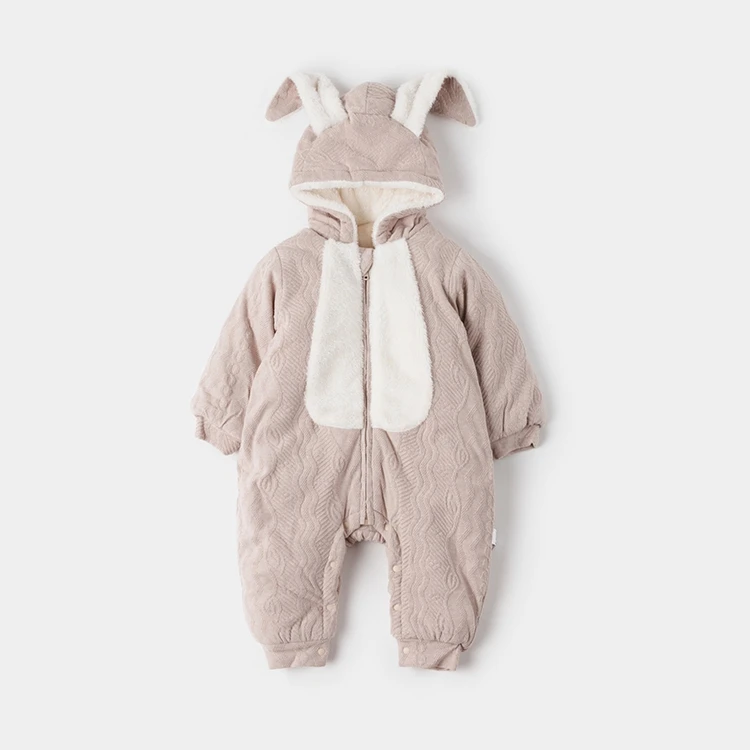 

Baby Girls Clothes Newborn Winter Hoodie Rabbit earsBaby Rompers Polyester Baby Boy Romper Climbing Outwear Infant Baby Jumpsuit