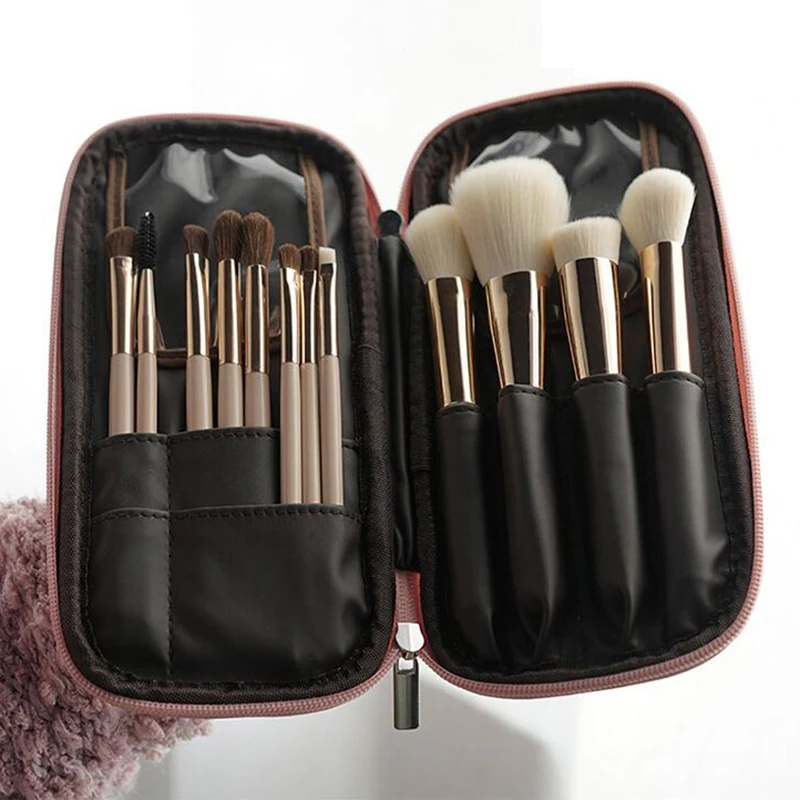 Mini Beauty Cosmetic Case Makeup Brush Box Organizer Artist Multi Functional Cosmetic Zipper Bag for Travel & Home