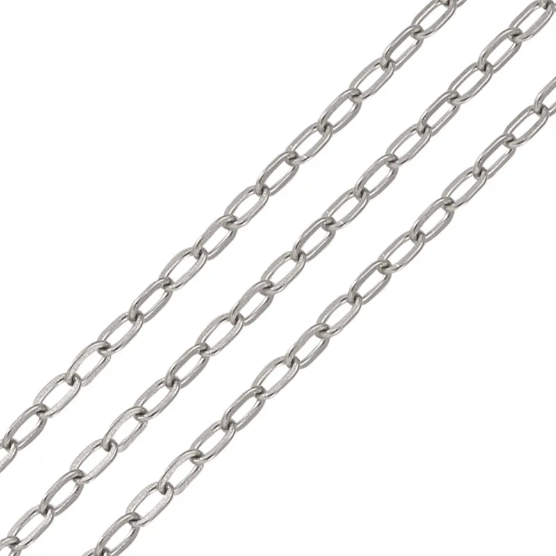 10m 304 Stainless Steel Cable Chains Cross Chain Link Chain for Jewelry Making DIY Bracelet Necklace Accessories 4x2mm 4.5x2.5mm