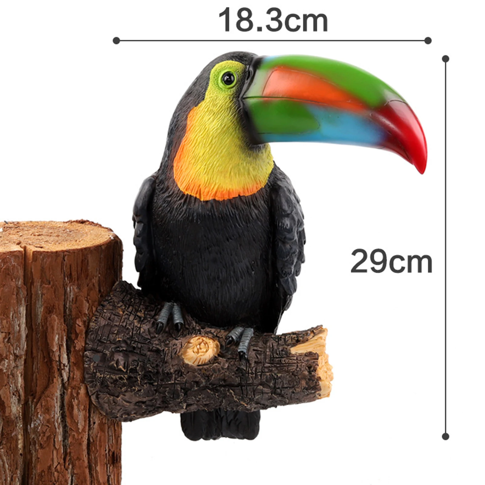 Resin Bird Figurine Toucan Tree Hugger Garden Statue, Lifelike Animal Standing Sculpture Tree Ornaments Resin Bird Figurine Tou