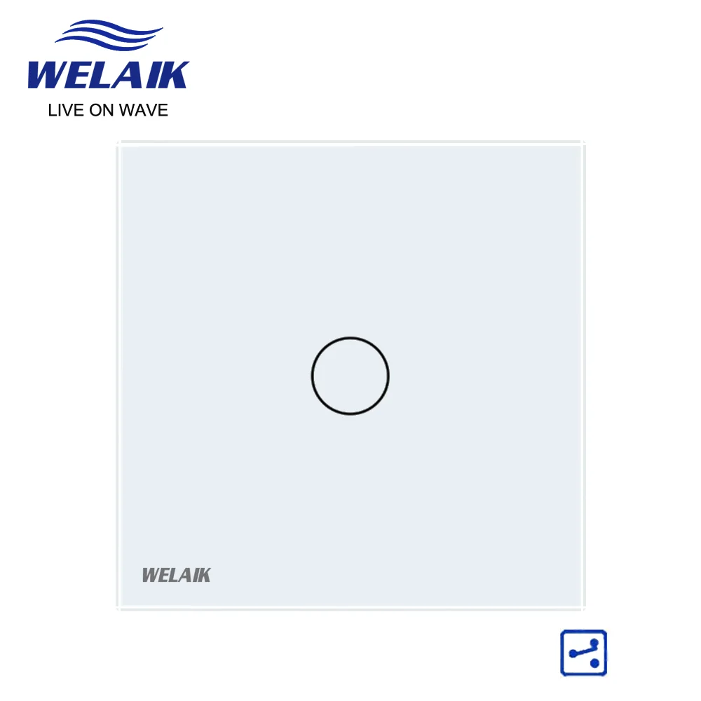 WELAIK EU Stairs Cross Wall Touch Switch 1Gang 2Way 3Way Through Wall Switch Intermediate Aisle Switch Glass Panel Light Switch