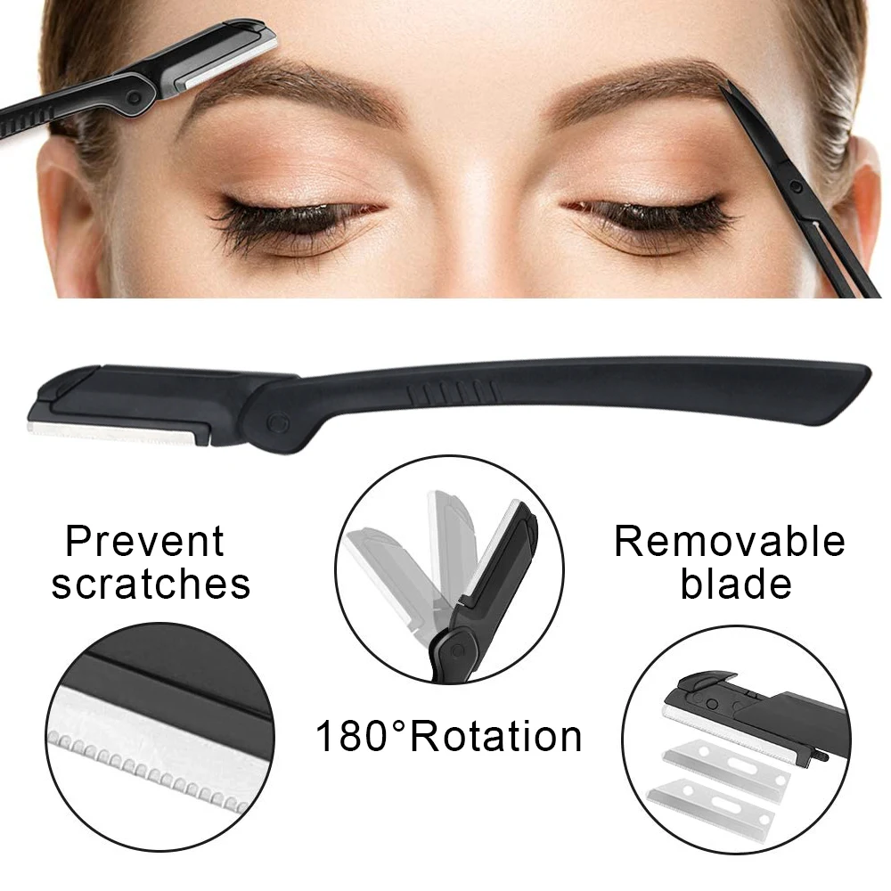 4/6/8/11Pcs Eyebrow Cutters Woman Eye Brow Trimmer Scissors Brow Comb Face Shaver Hair Removal Razor Tweezers Eyelash Brush