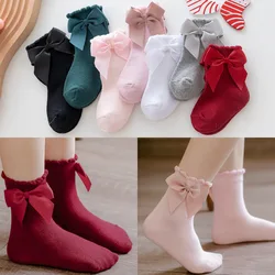 New Winter Autumn Children Socks With Big Bows Girls Ankle Socks  Cotton Socks Toddlers Infants Cute Ankle Socks For 0-5Years