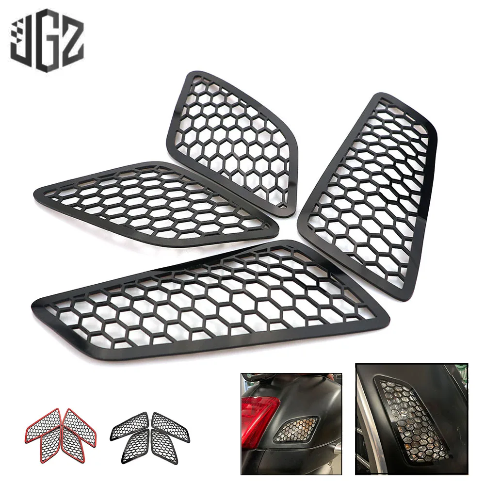 

Motorcycle Aluminum Headlight Net Trim Guard Protector Lamp Mesh Cover 4pcs For VESPA GTS 125 250 300 2017 2018 2019 Accessories