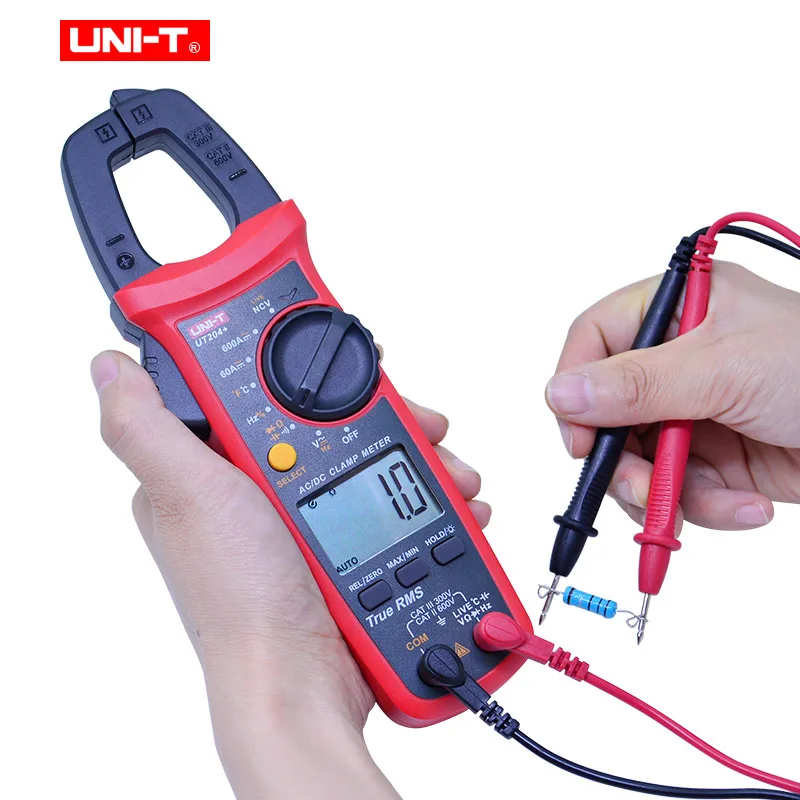 UNI-T UNI T True RMS Digital Clamp Meter DC AC Strom UT203 + UT204 + 400A-600A Multimeter Auto Range falsche erkennung schutz
