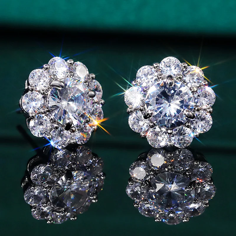 Huitan Luxury AAA Cubic Zirconia Stud Earrings For Women Elegant Accessories Daily Wearable Party Jewelry Anniversary Love Gifts