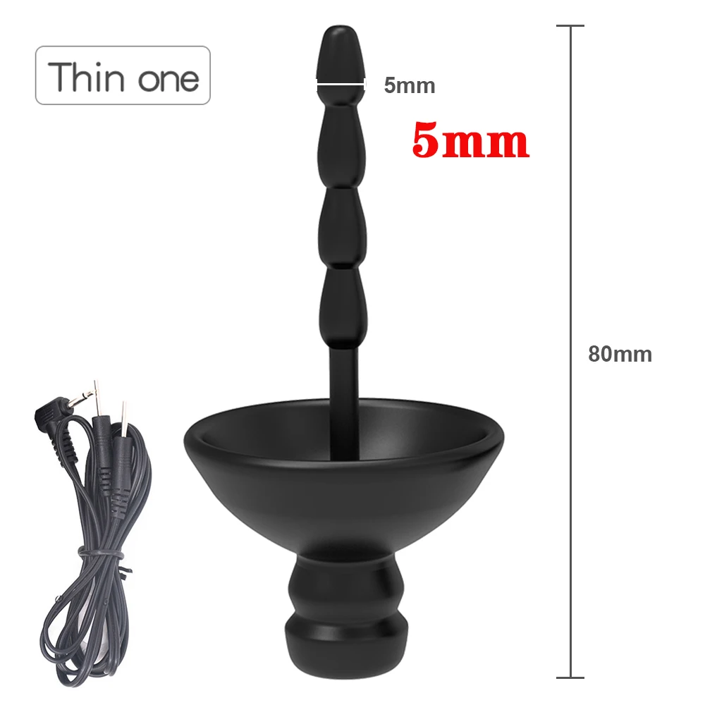 Enchufe de pene de Electro Shock para hombre, palo de ojo de caballo, silicona, punto G eléctrico, estimulación de próstata, masturbación de uretra, juguete sexual para hombres