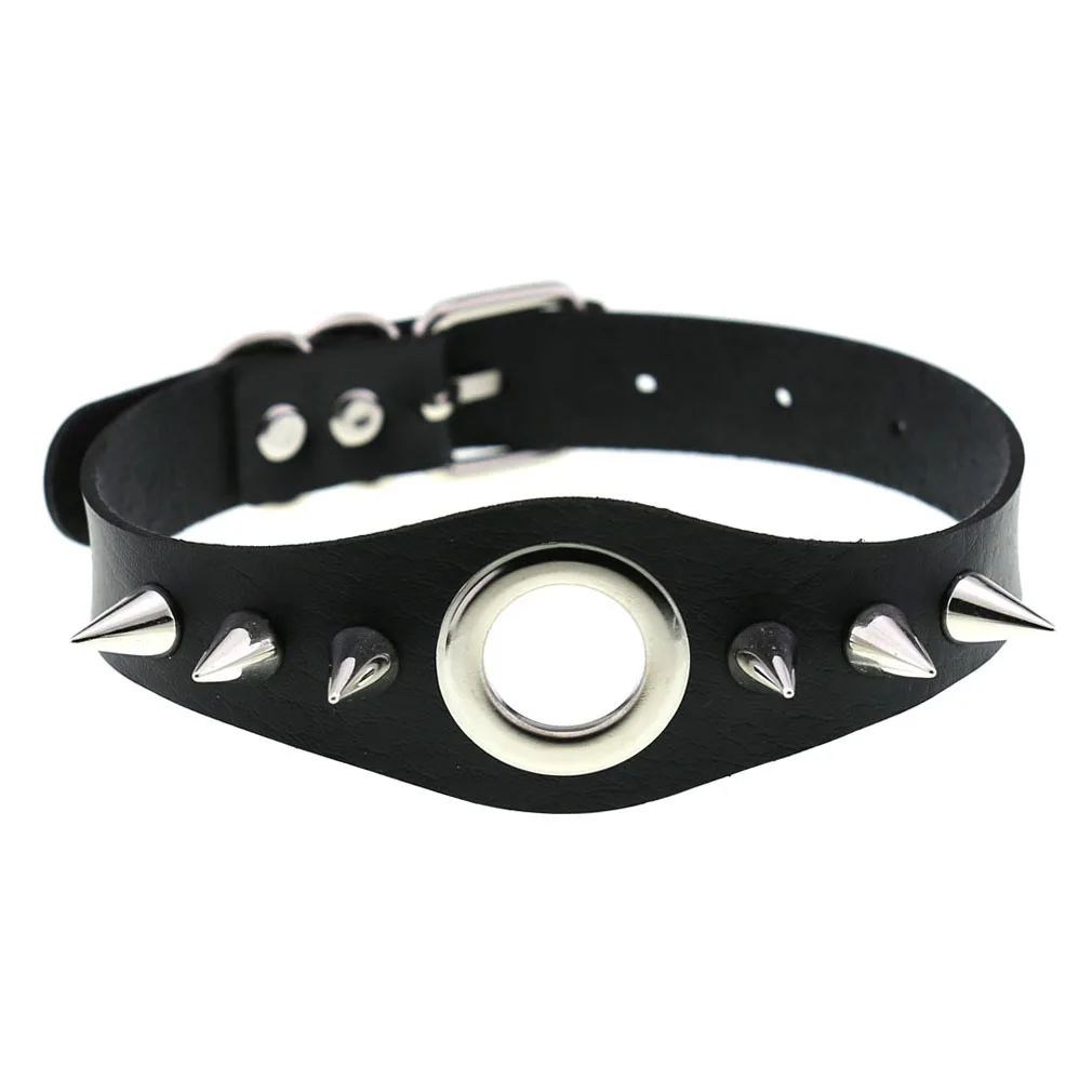 Black Spiky Choker Collar For Girls  Emo  Punk Goth Necklace Neck Strap Cosplay Chocker Gothic Accessories