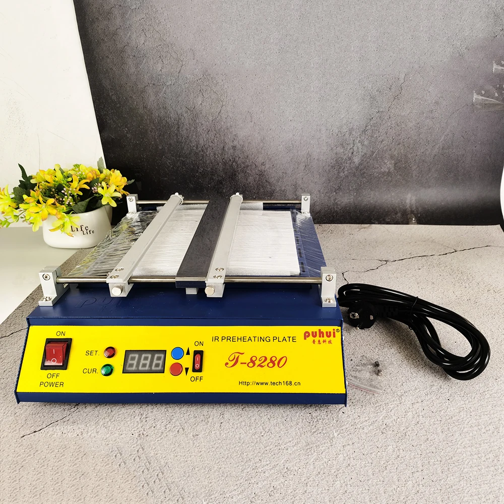 220V or 110V Puhui T8280 PCB Preheater IR Preheating Plate T-8280 IR-Preheating Oven 0-450degree Celsius Solder Repair