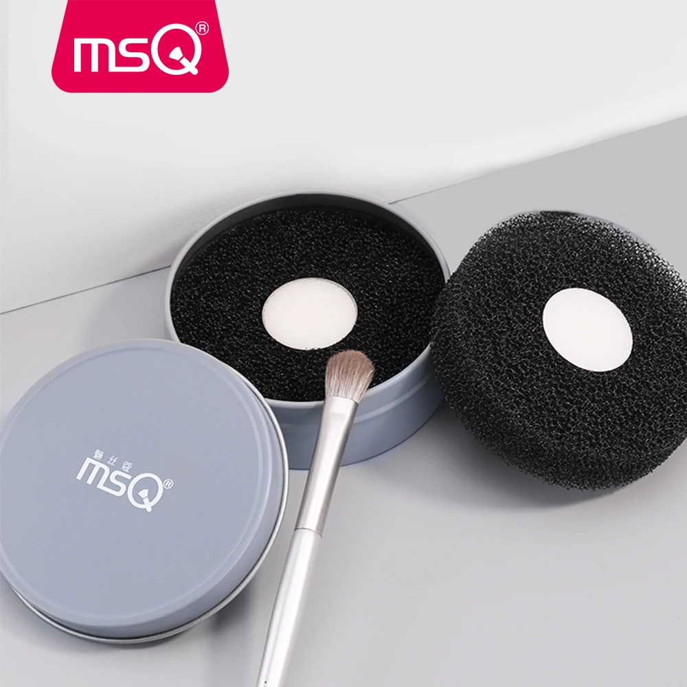 MSQ Makeup Brush Cleaner Sponge Dry Cosmetic Color Removal Sponge Activated Carbon Filter Quick Cleaner for Brushes Makeup Tools