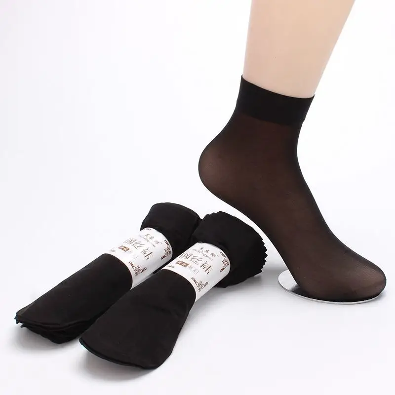 

10 pairs Women Summer Short Socks For Woman 2019 Female Elastic Nylon Socks & Hosiery Crystal Glass Silk Socks Ultrathin Socks