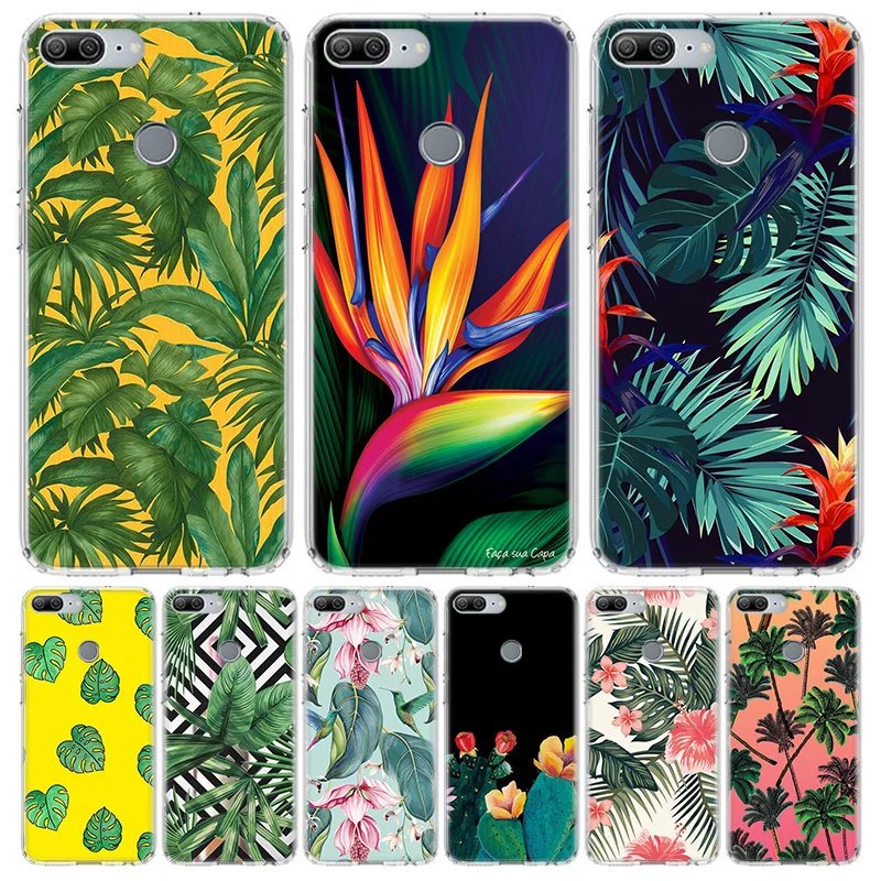 Tropical Green Plant leaf Soft Phone Case For Huawei Honor 10 Lite 9 20 8S 8X 9X Y5 Y6 Y7 Y9S P Smart Z 2019 7A 7X 8A Pro Coque