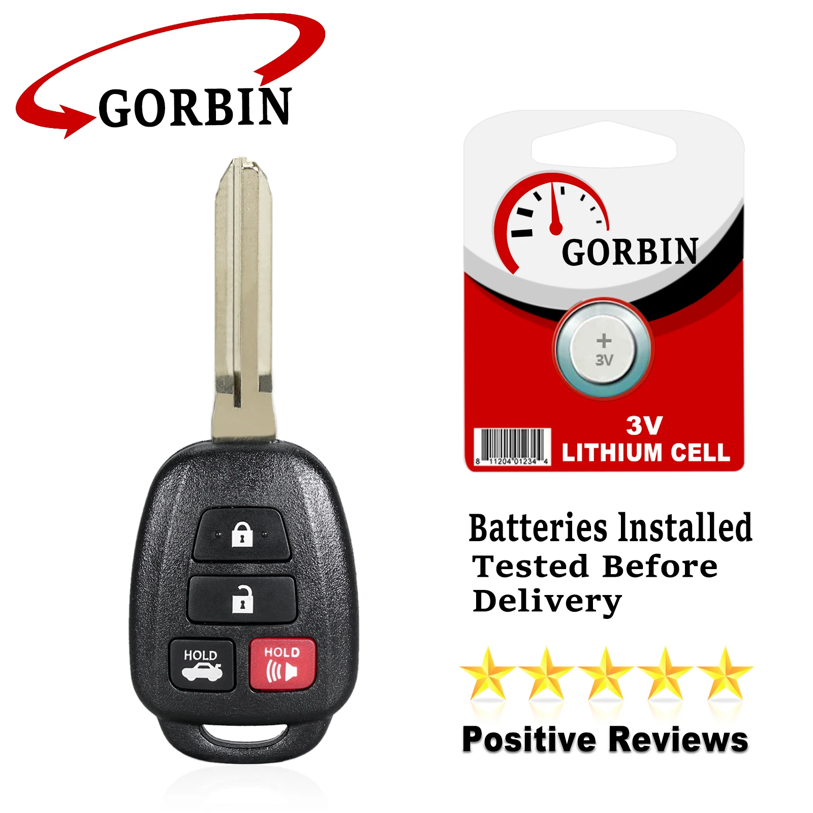 GORBIN Remote Key for 2012 2013 2014 2015 2016 Toyota Camry H or G Chip 314Mhz HYQ12BDM for Toyota Car Key 4 Buttons