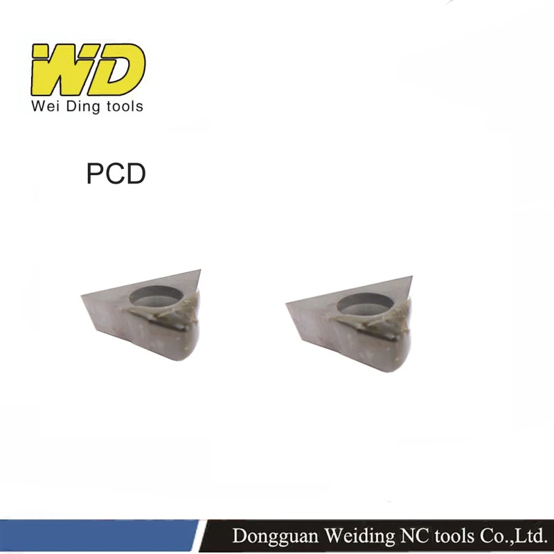 2PCS PCD CBN Diamond Inserts TPGH080202 TPGH090202 TPGH110308  for boring tools or turning tools carbide inserts