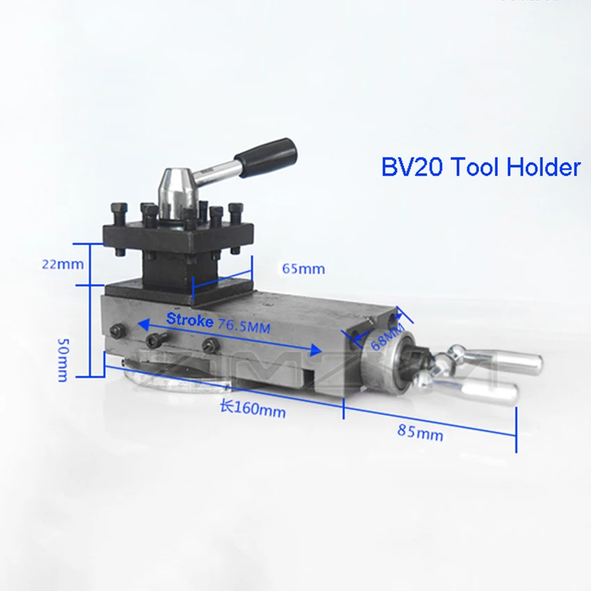 BV20 Tool Holder Mini Lathe Accessories Lathe Metal Tool Holder Assembly Small Carriage Tool Holder,Width: 70mm Stroke: 80mm