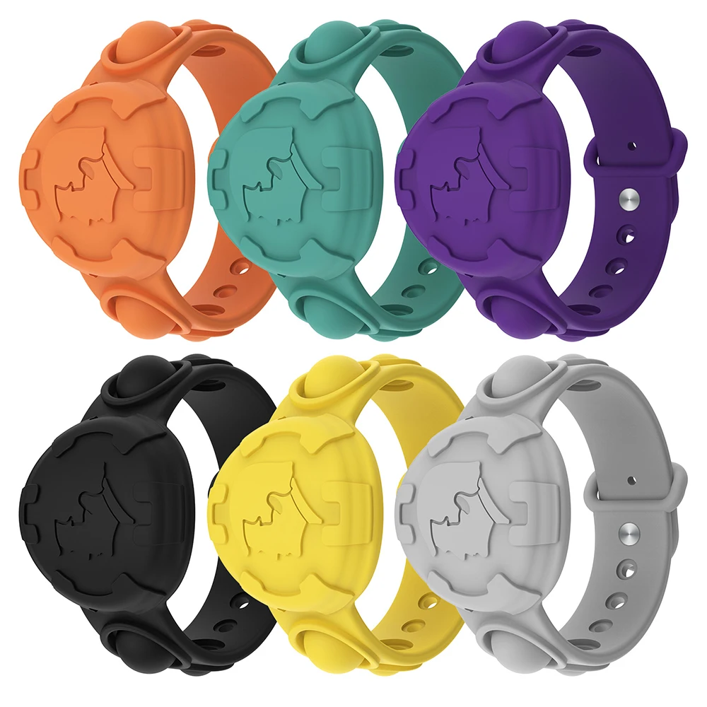 Braccialetto protettivo per AirTag custodia in Silicone liquido anti-smarrimento per Apple Airtag Tracker con cinturino Push-It Bubble Airtag