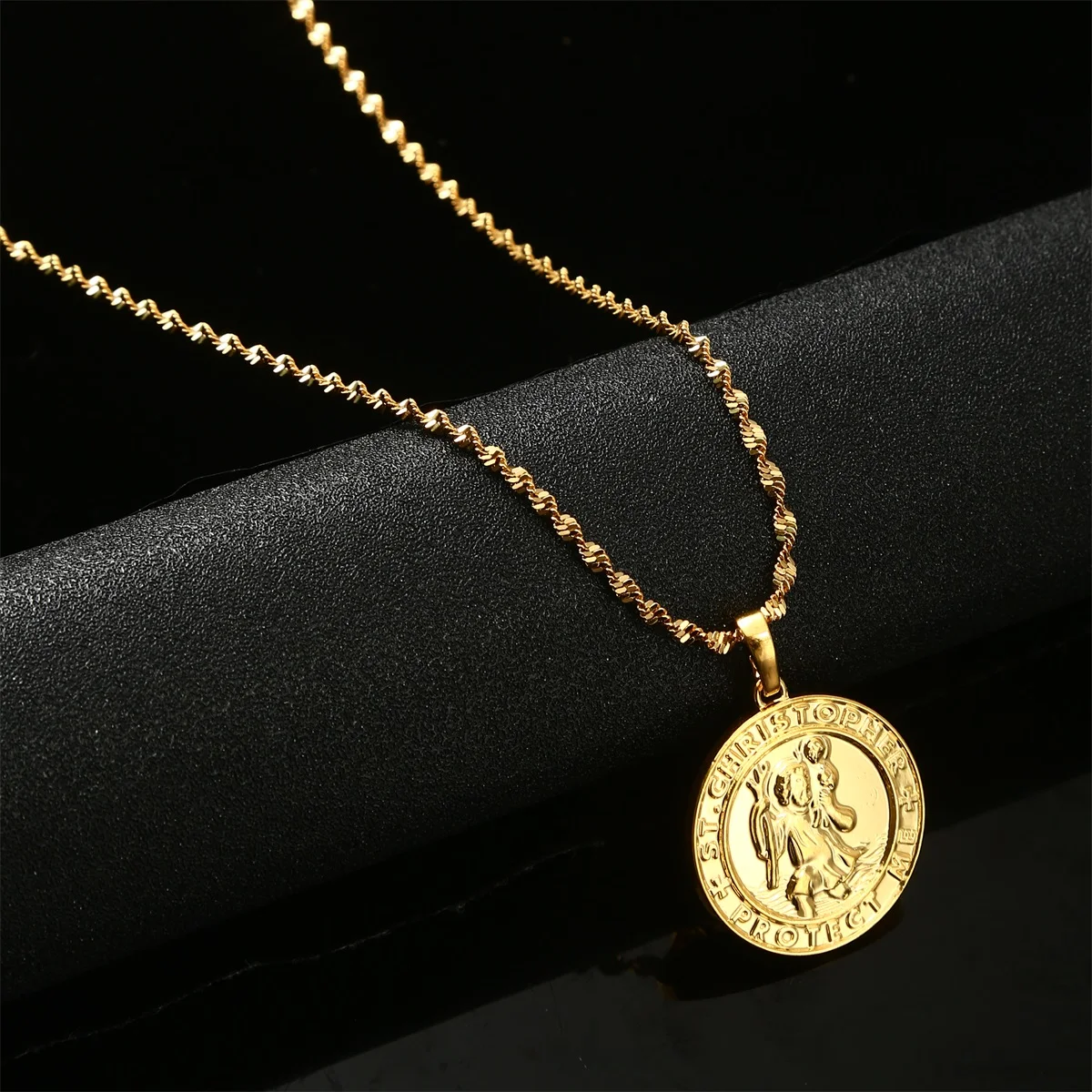 St. Christopher Protect Me Necklaces for Women Saint Christophe Pendant Religious Jewelry view 4