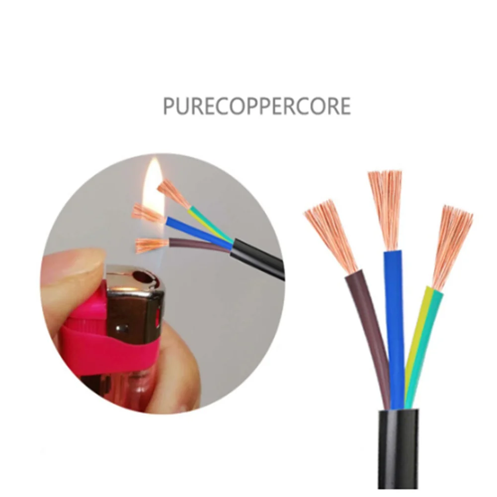6MM2 RVV 2/3/4/5 Cores Pins Copper Wire Conductor Electric RVV Cable Black