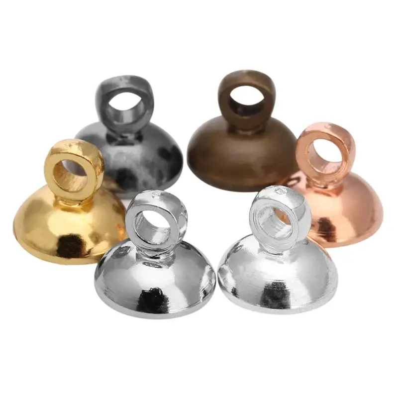 20 teile/los 3 Farben Kupfer Perle Anhänger Basen Anschlüsse Bail Cap fit 6mm 8mm Perlen Frauen DIY Schmuck charms, Die Entdeckungen