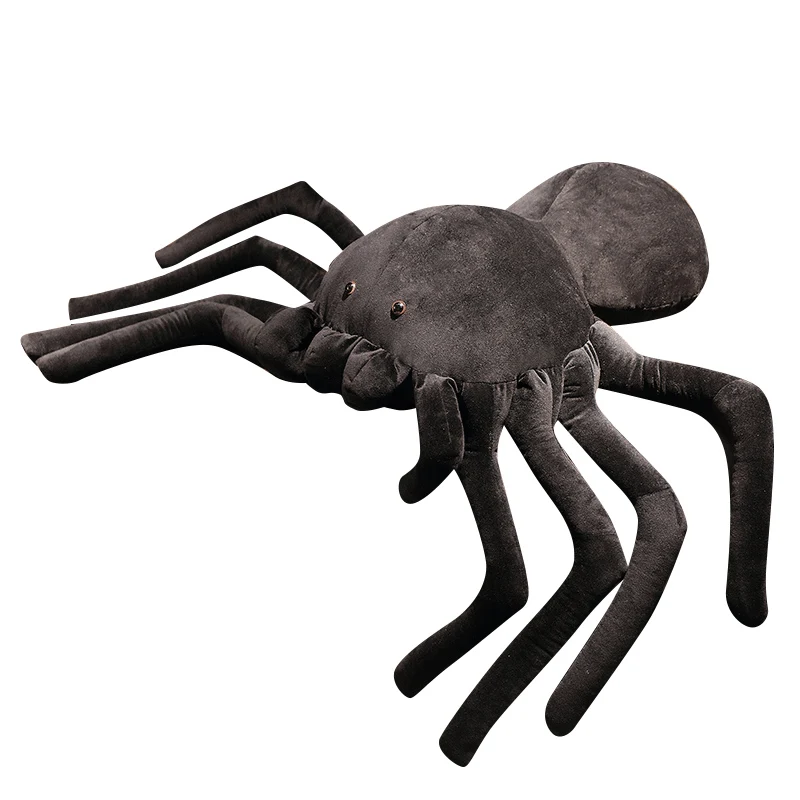 20-120 Cm Big Size Zachte Simulatie Zwarte Spin Knuffel Gevulde Pluche Lastig Real Life Spider Gift home Decor