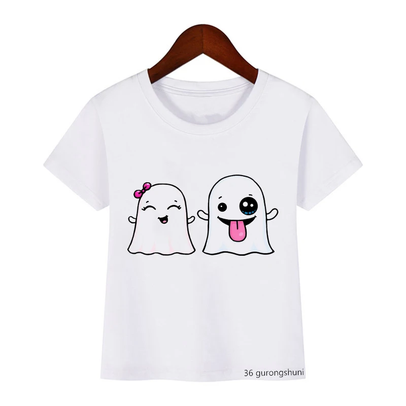 Novelty Designer Children Ghost Couple Art Print T-shirt Funny Cute Kids T Shirts Clothes Summer Boys/girls T Shirt Hip Hop Tops