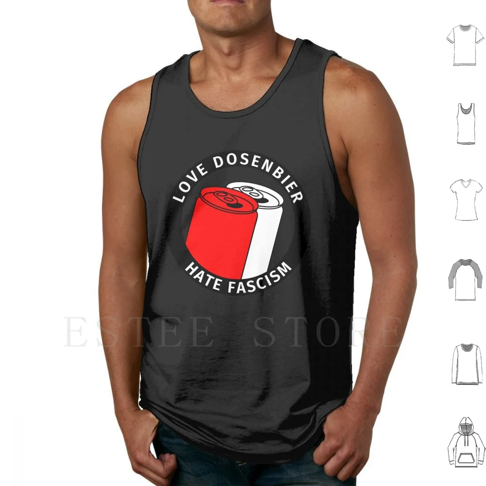 Antifa Logo Humor-Love Canned Beer Hate Tank Tops Vest Sleeveless Beer Beer Lover Canned Beer Love Can Beer Hate Beer