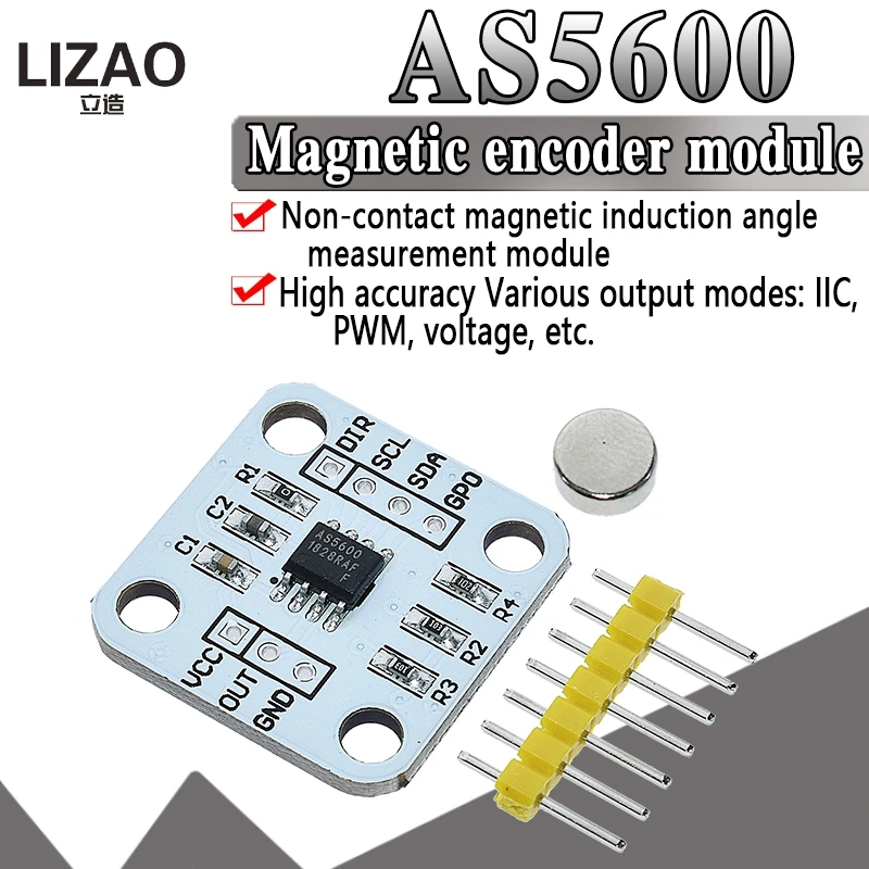 official AS5600 magnetic encoder magnetic induction angle measurement sensor module 12bit high precision