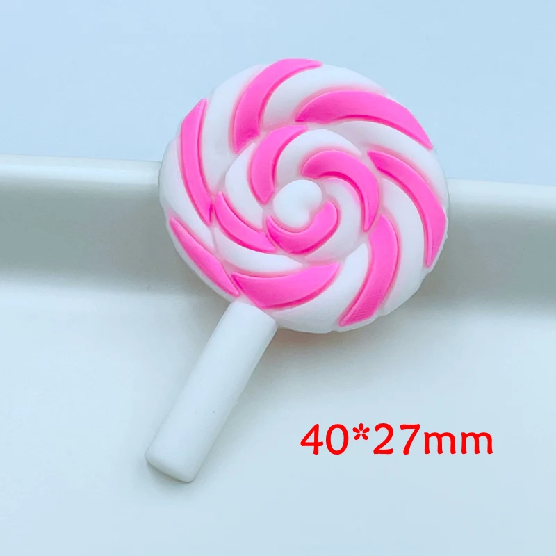 10 Pcs Kawaii New Cute Cartoon Lollipop Series Soft Rubber DIY Scrapbook Flat Back Bow Charm Decorate Accessories D17