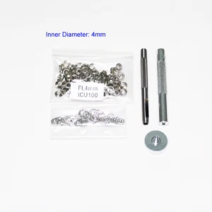 Silber Ilhó und Ilhó Punch Die-Werkzeugset, Metallknopf für DIY-Lederhandwerk, Kleidungsschuhe Gürtelbeutel Grommet, 4mm-14mm, 100 Sep 10 Hauptverkäufe Ilhos Seal - №1