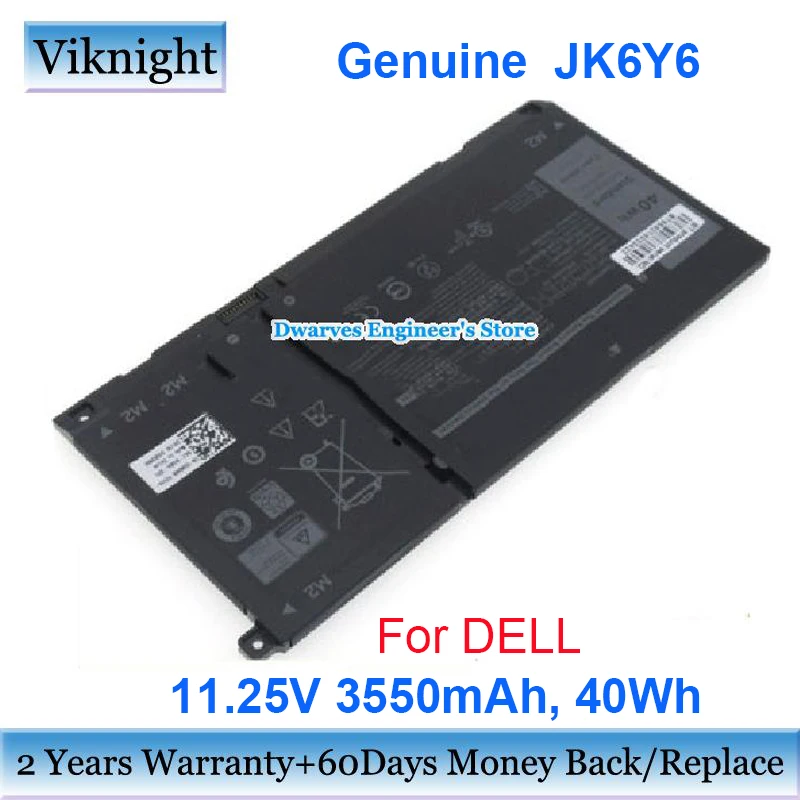 

Genuine JK6Y6 Battery 11.25V 40Wh for Dell Inspiron 13 5301 Inspiron 14 5400 2 In 1 5300 5400 5401 5402 5405 5406 5408 5501 7405