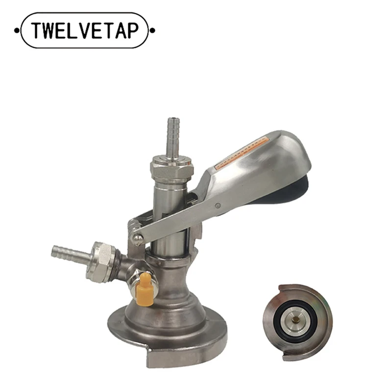 TWELVETAP-Keg Coupler, A-Type, Dispenser, Beer Tap, Safety Pressure Relief Valve, Home Brewing, Stainless Steel Handle