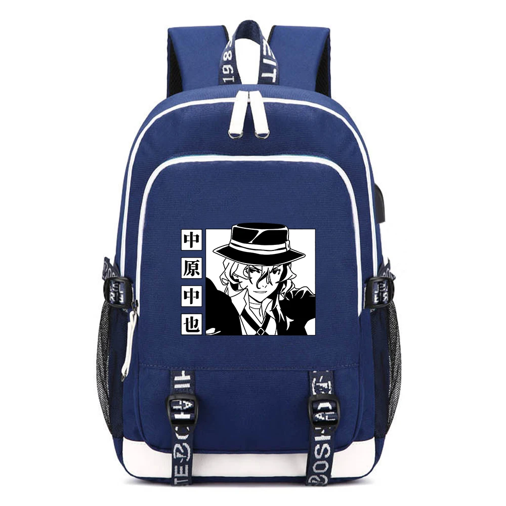 Bungo Stray Dogs Anime Backpack Oxford USB Charging Laptop Rucksack Student School Bag Large Travel Knapsack Back To School