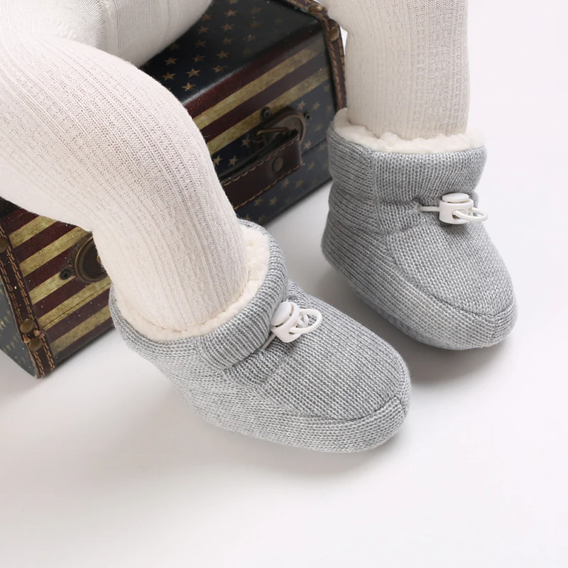 NewBorn Baby shoes For Boys And Girls in Winter plus Fleece Warm cotton shoes First Walkers soft bottom non-slip toddler shoes