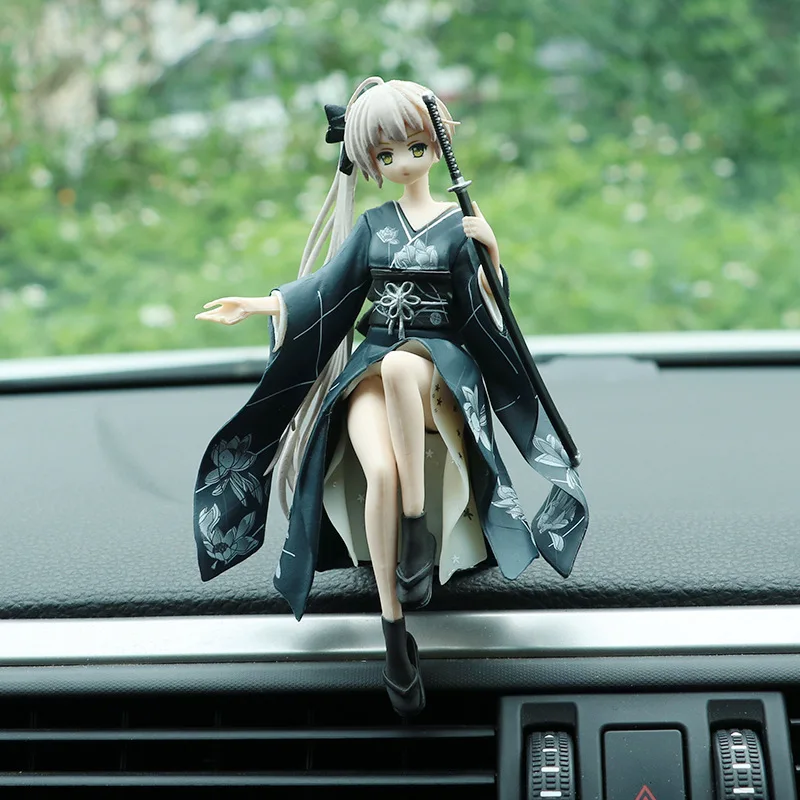Car Decoration Anime Kimono Kasugano Sora Sword Action Figures Model Auto Dashboard Ornaments Interior Accessories Toys Gifts