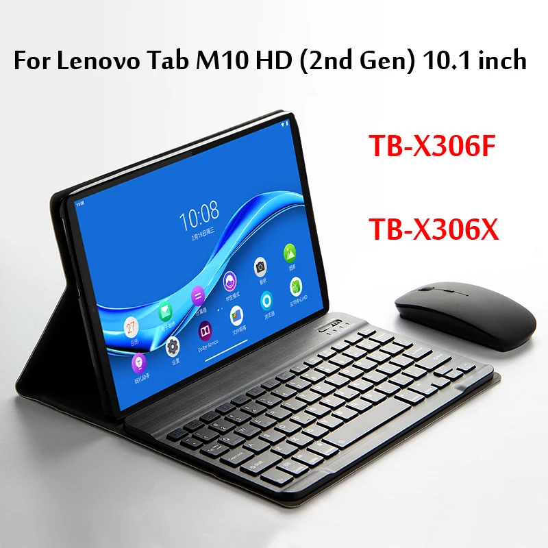 

Wireless Magnetically Detachable Bluetooth Keyboard Case for Lenovo Tab M10 HD (2nd Gen) 10.1''Tablet TB-X306F TB-X306X Cover