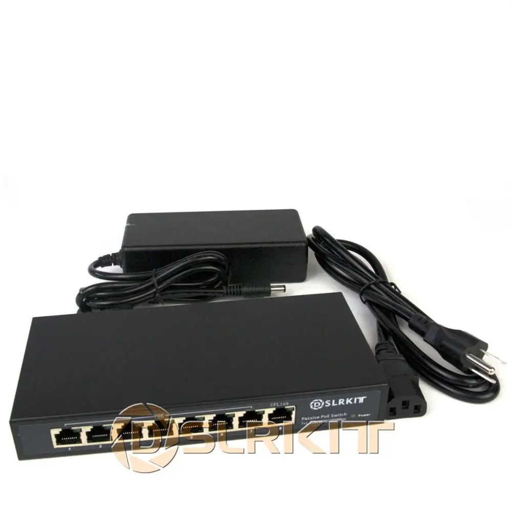 DSLRKIT Tất Cả Gigabit 24V Thụ Động PoE Switch Kim Phun 8 Cổng 120W UAP AC LITE LR