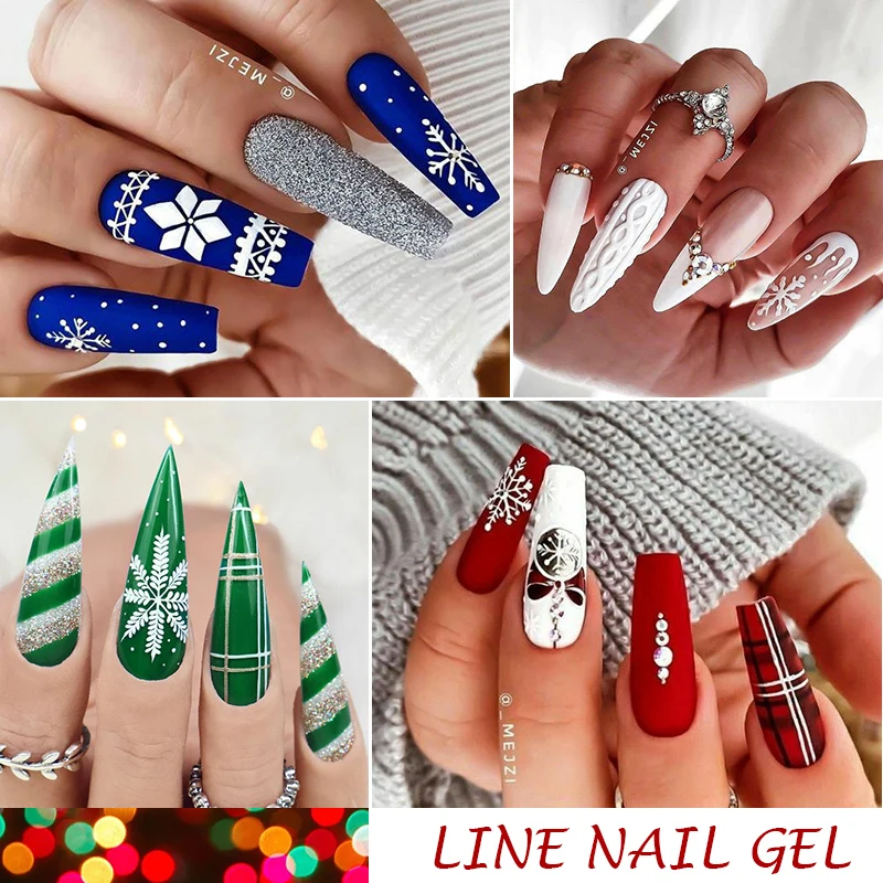 LILYCUTE 5ml Liner Gel Nail Art Polish 2in1 Ultra-fine Brush Head French Pull Line Graffiti Painting Stripe Design Gel Varnish