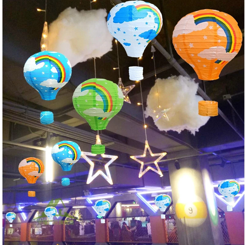 14inch 35cm 1pc Wedding Birthday Decor Hot Air Balloon Paper Lantern Christmas Festival Bar  DIY Hanging Air Balloon Lantern