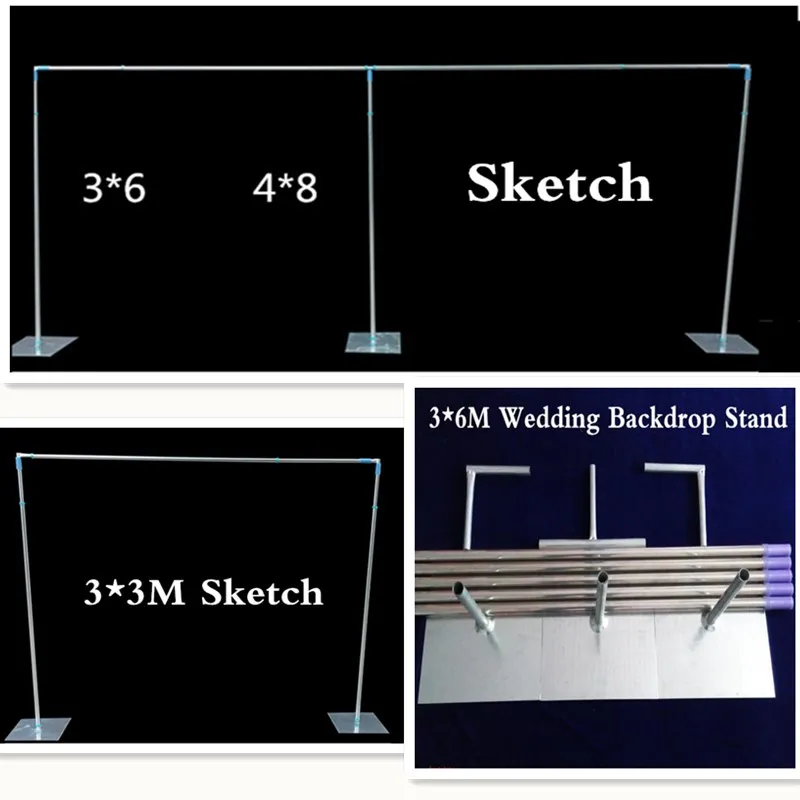 

Wedding Backdrop Stand With Expandable Rods Backdrop Frame Adjustable Stainless Steel Pipe Wedding Props