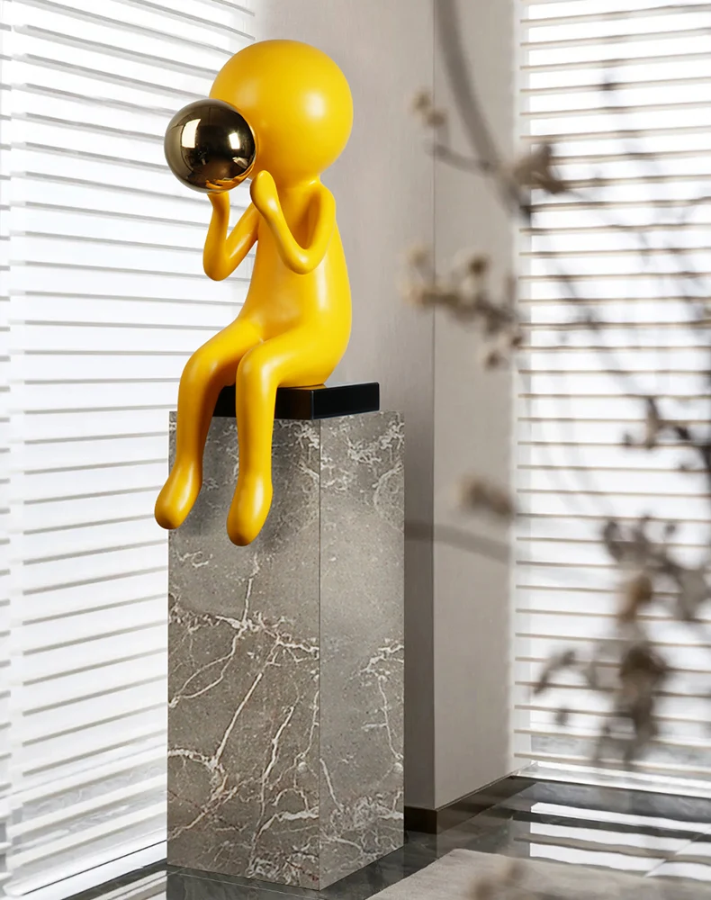 zq Abstract Decoration Model House Sales Office Decoration Thinker Cartoon Sculpture