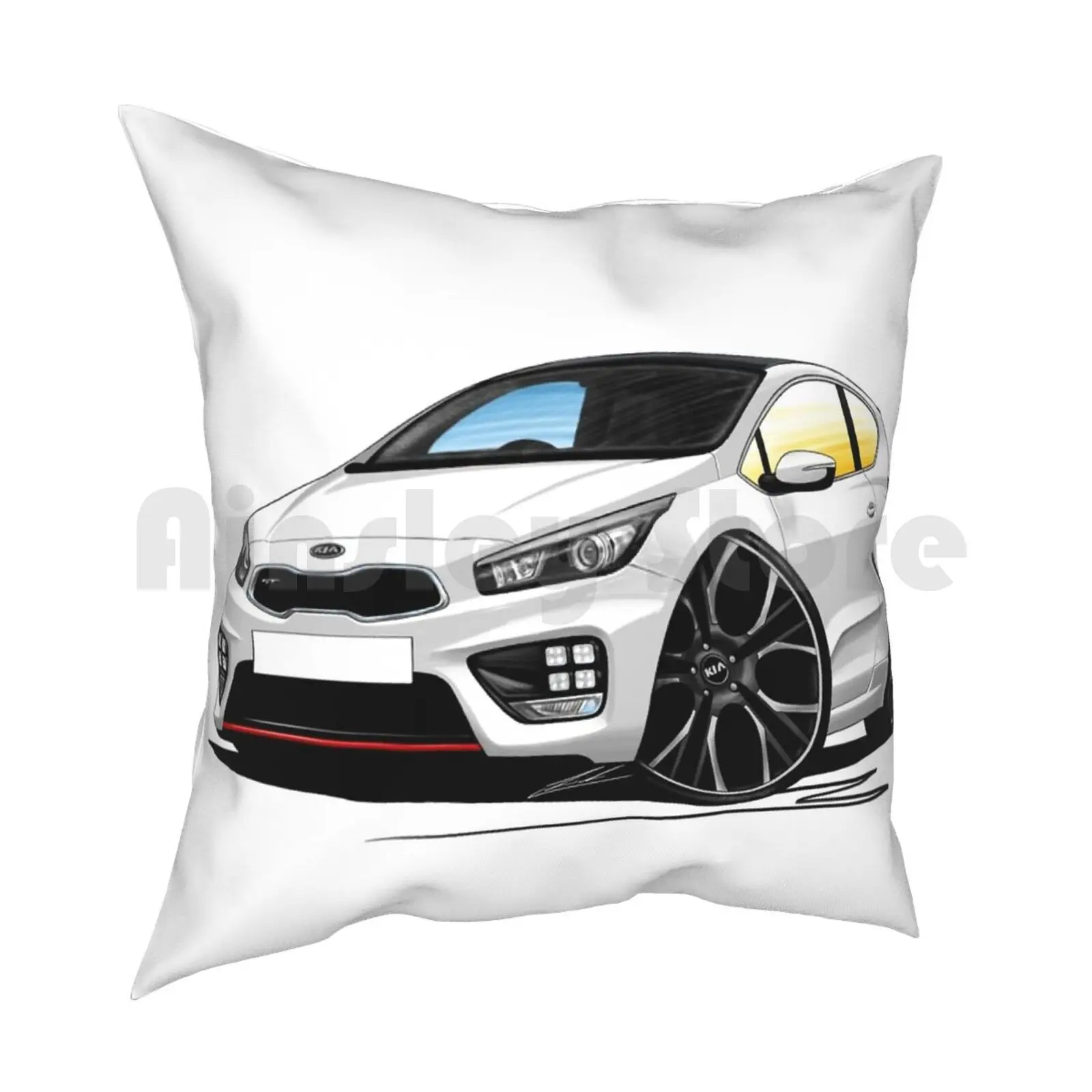 Kia Pro Ceed Gt White Pillow Case Printed Home Soft DIY Pillow cover Kia Ceed Proceed Gt Ceed Gt White Car Sports Car Hot