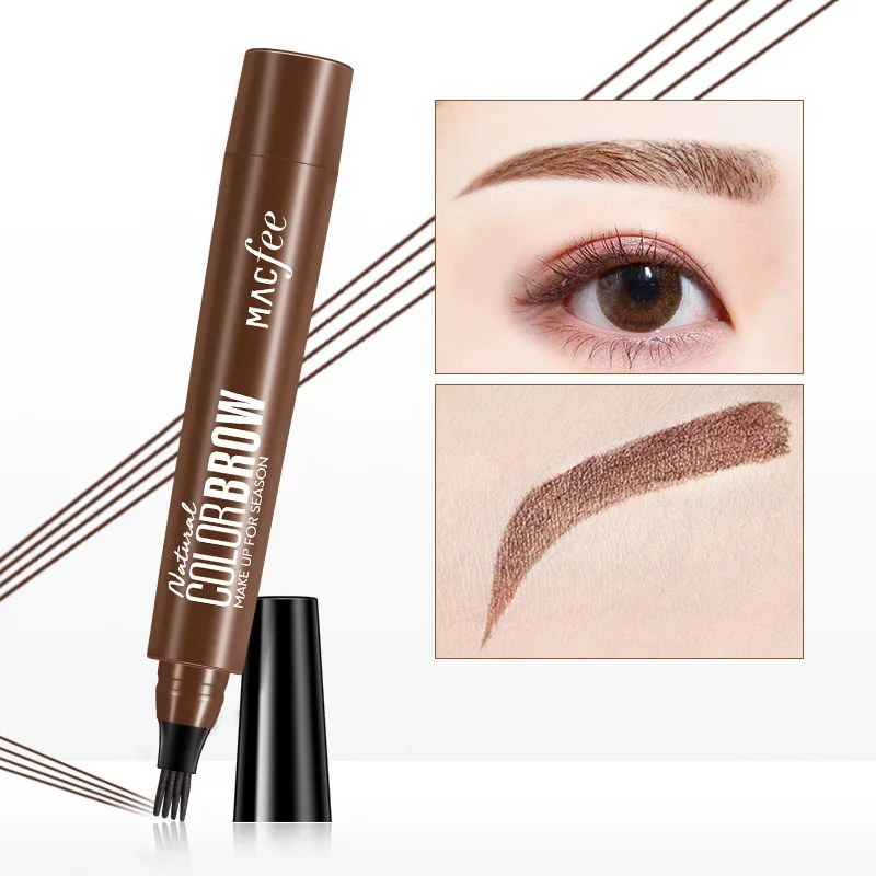 Four fork long-lasting makeup effect water eyebrow pencil four head eyebrow pencil waterproof sweat proof eyebrow pencil makeup