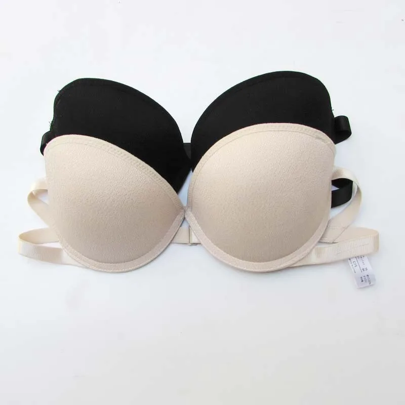 Japanese Style Strapless Invisible Half Cup Sexy Push Up Bra Underwear Wedding Dress Small Breasts Seamless Anti-skid Bralette